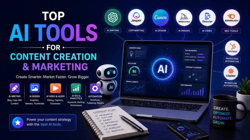 Top AI Tools for Content Creation and Marketing