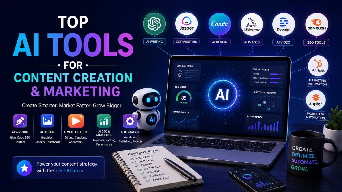 Top AI Tools for Content Creation and Marketing